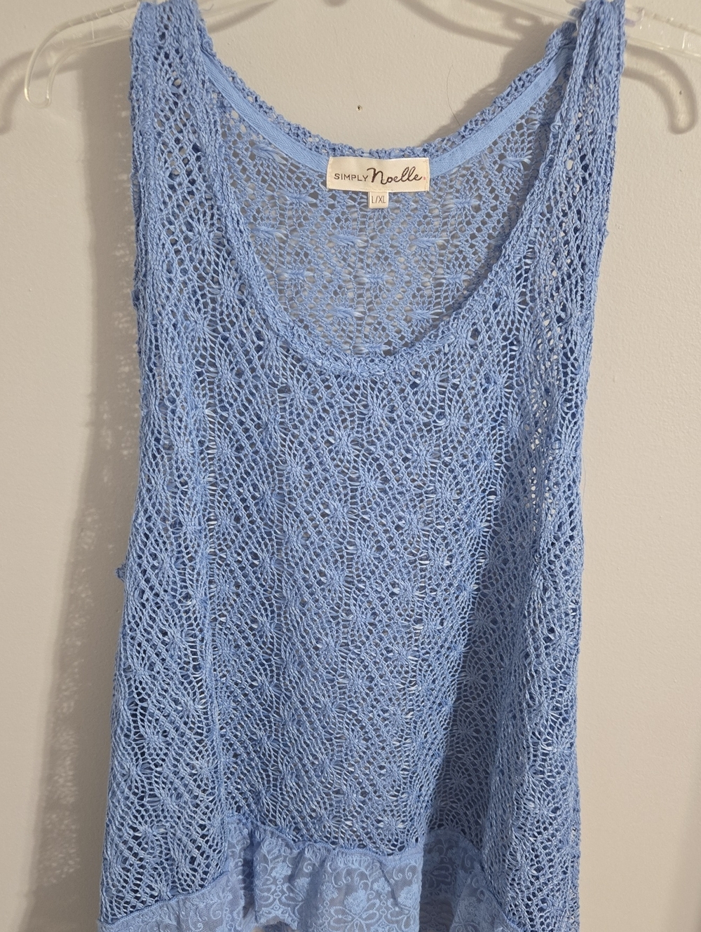 Simply Noelle Sky Blue Crochet Knit Tank
